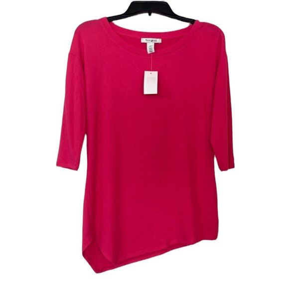 NWT White House Black Market Pink lightweight Sweater Size XXS Asymmetrical - Picture 1 of 7